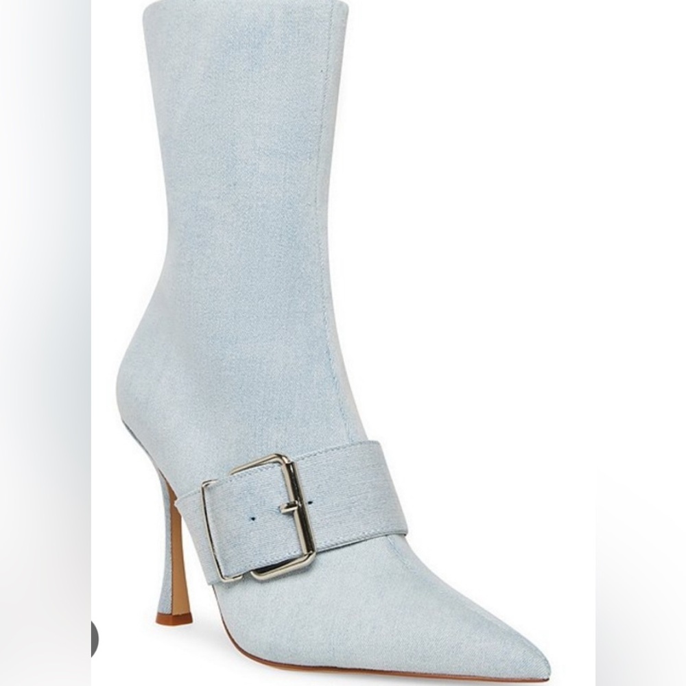 Steve Madden Blue Denim Heeled Boots with Stiletto Heel